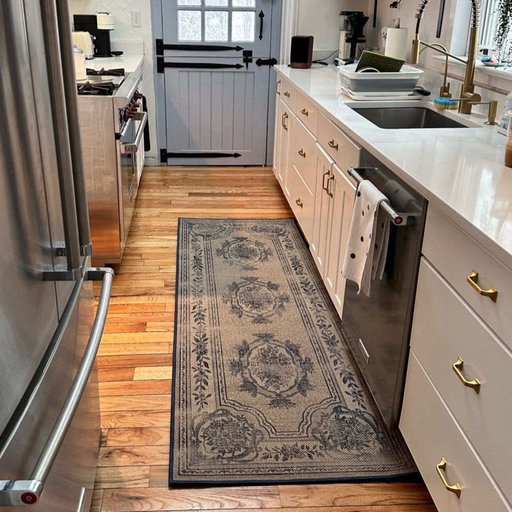Ruggable Fiore Natural Blue Re-Jute Rug runner